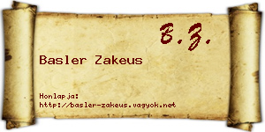 Basler Zakeus névjegykártya
